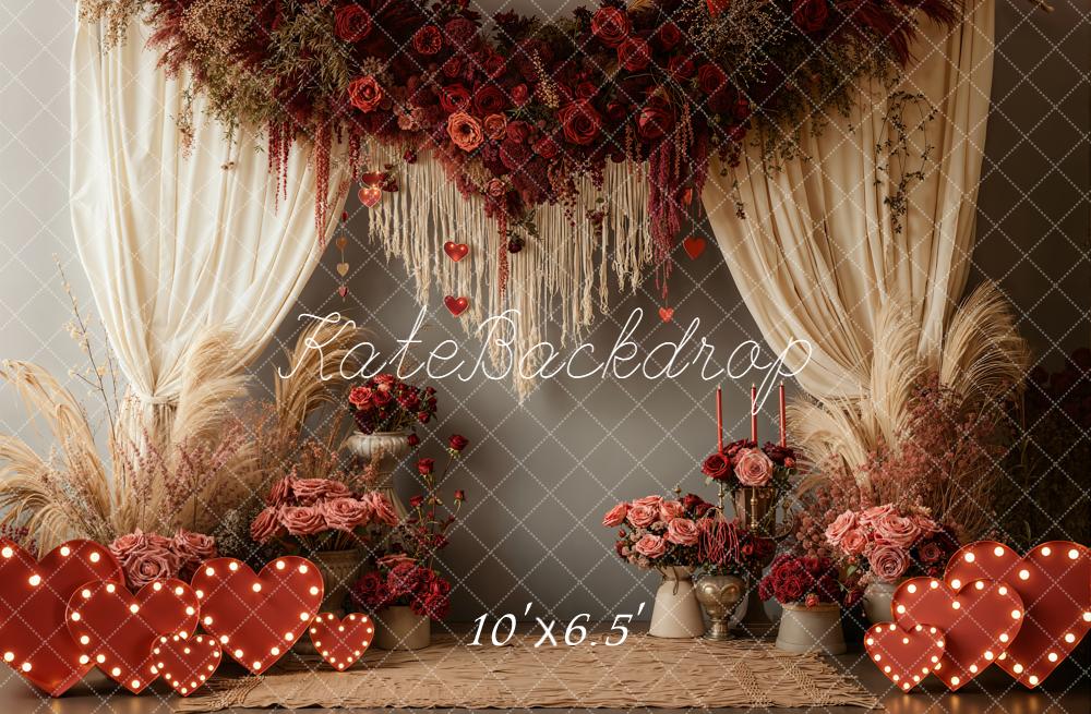Kate Valentine Wedding Garland Hearts Fleece Backdrop Designed by Emetselch - Image 2