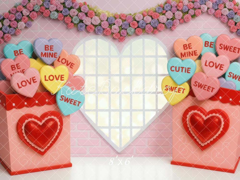 Kate Valentines Candy Heart Window Garland Backdrop Designed by Mini MakeBelieve - Image 3