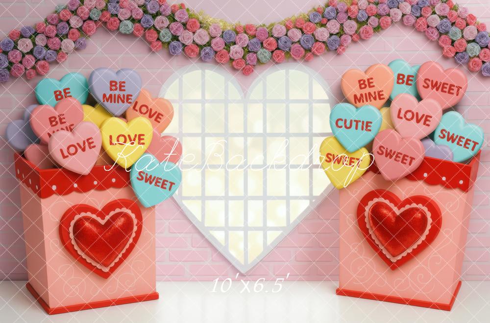 Kate Valentines Candy Heart Window Garland Backdrop Designed by Mini MakeBelieve - Image 4