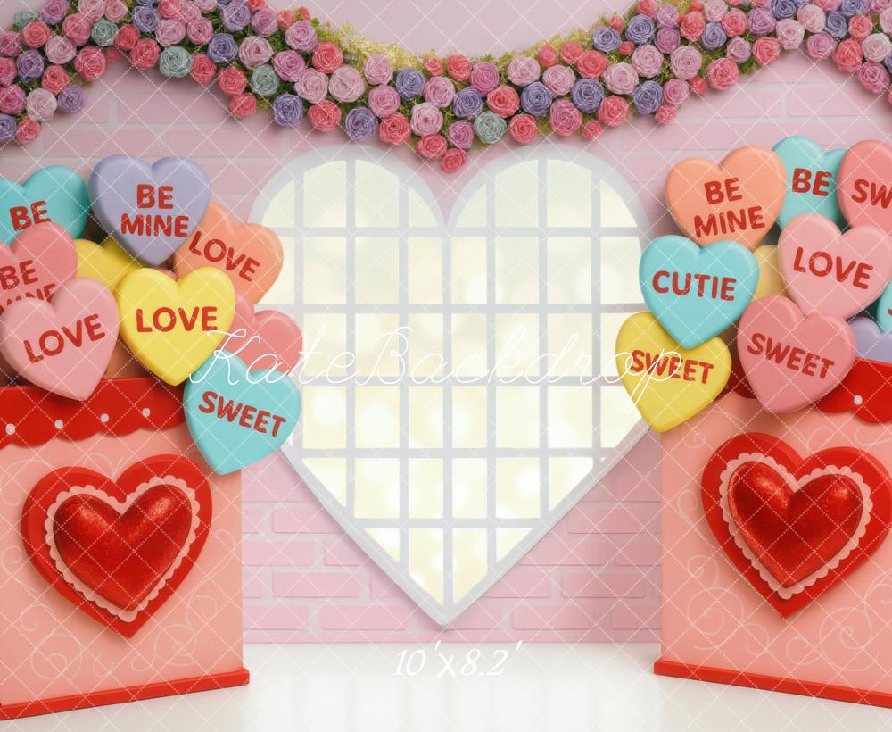 Kate Valentines Candy Heart Window Garland Backdrop Designed by Mini MakeBelieve - Image 6