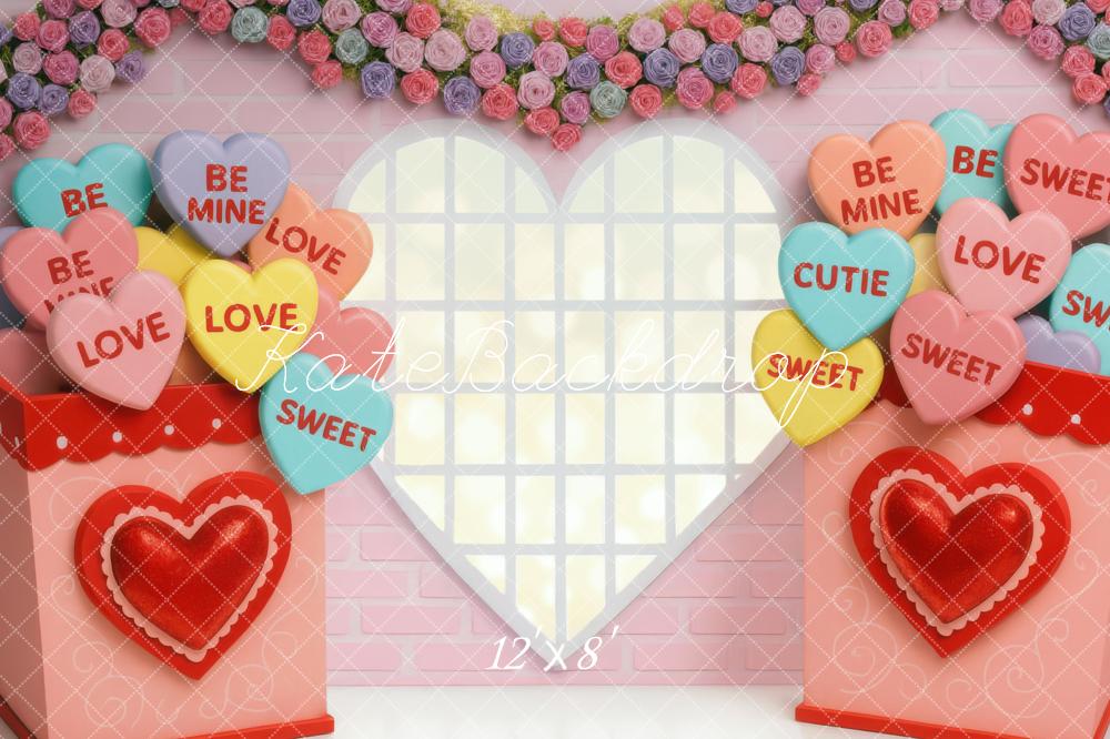 Kate Valentines Candy Heart Window Garland Backdrop Designed by Mini MakeBelieve - Image 8