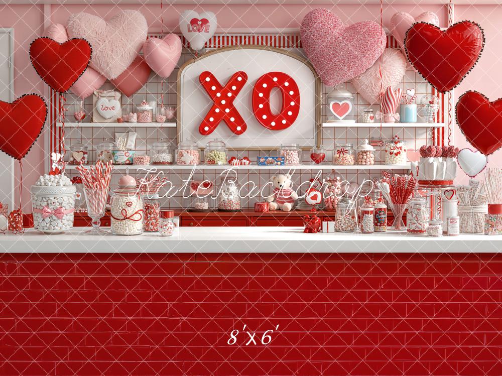Kate Valentines Candy Shop Hearts Balloons Backdrop Designed by Emetselch - Image 3