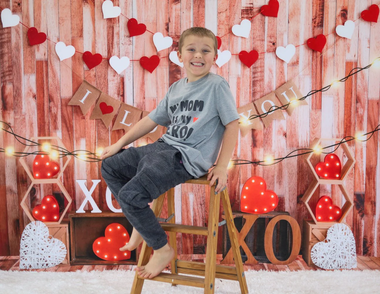 Kate Valentine's day Backdrop Light Love Heart Designed by Emetselch - Image 4