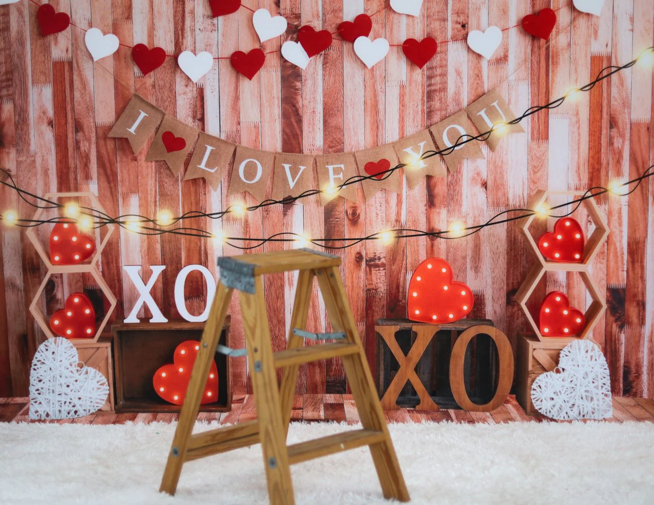 Kate Valentine's day Backdrop Light Love Heart Designed by Emetselch - Image 5