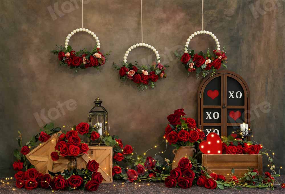 Kate Valentine's Day Backdrop Vintage Rose Designed by Emetselch - Image 2