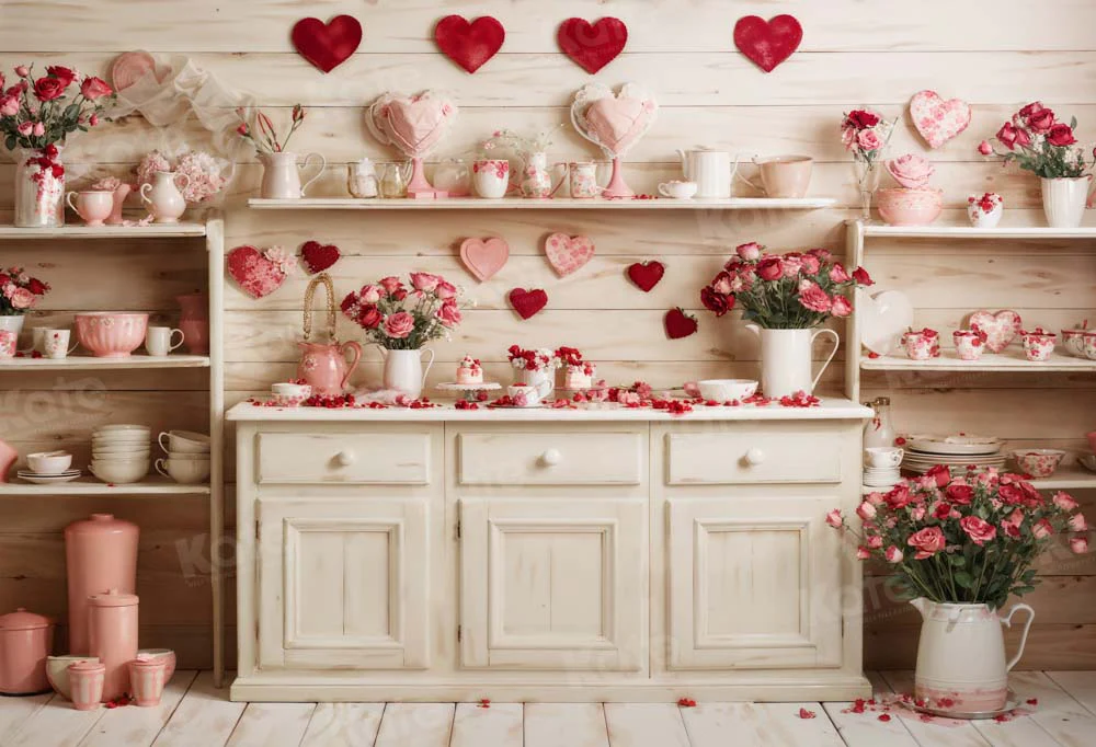 Kate Valentine's Day Beige Kitchen Backdrop Designed by Emetselch - Image 2