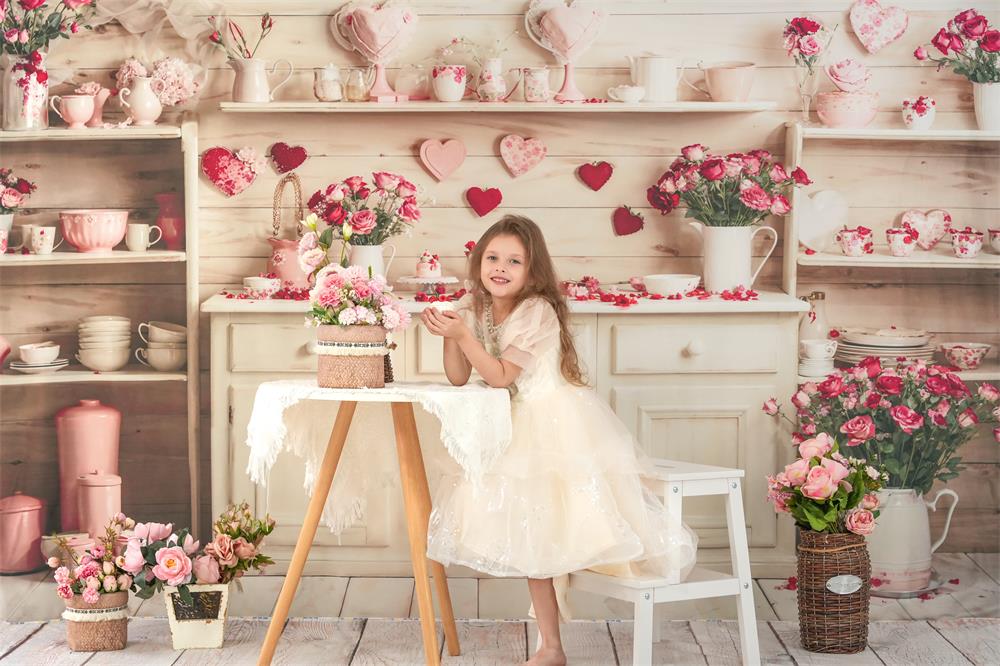 Kate Valentine's Day Beige Kitchen Backdrop Designed by Emetselch - Image 3