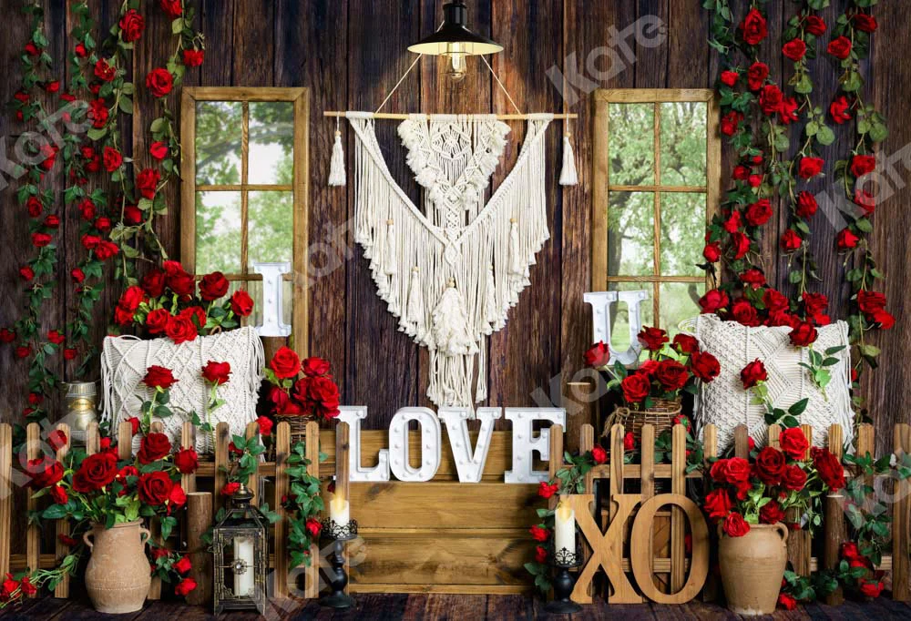 Kate Valentine's Day Boho Spring Window Rose Backdrop Designed by Emetselch - Image 2