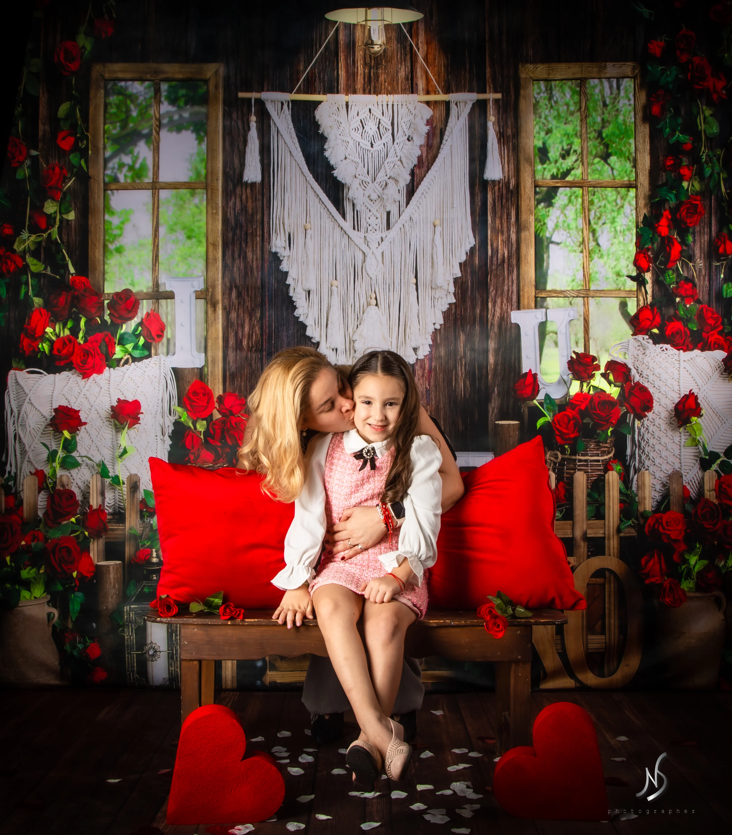 Kate Valentine's Day Boho Spring Window Rose Backdrop Designed by Emetselch - Image 8