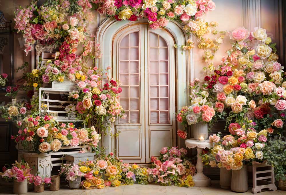 Kate Spring Colorful Flowers Room Backdrop Designed by Emetselch - Image 2