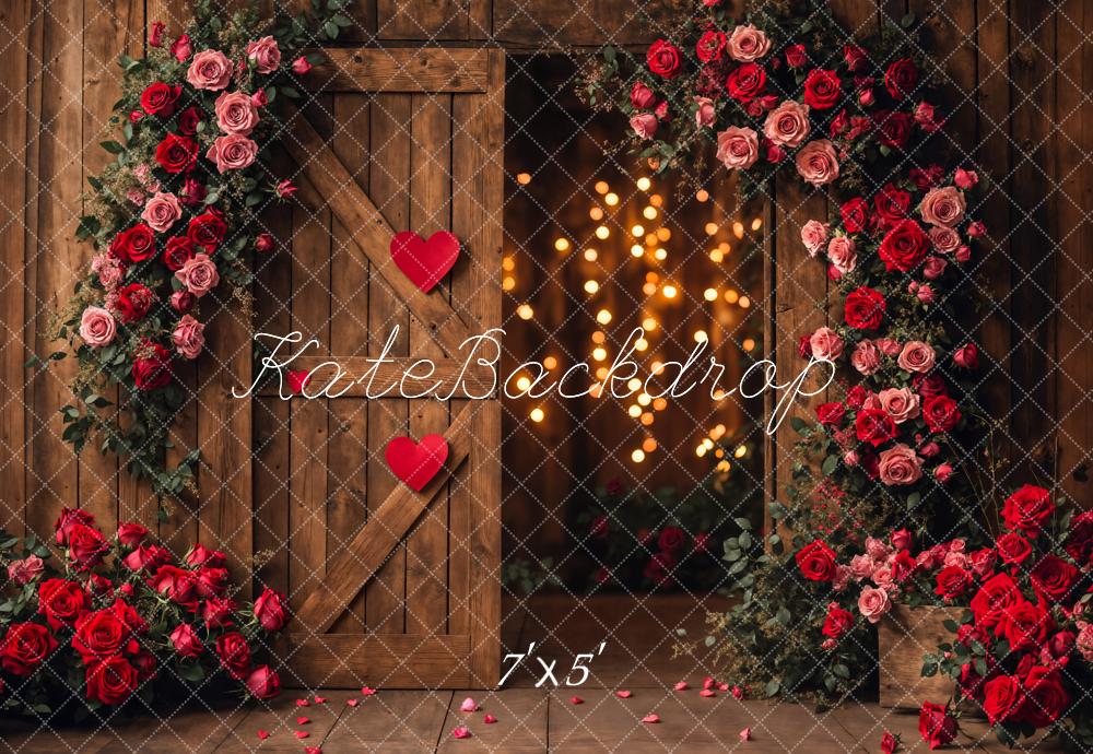 Kate Valentine's Day Flower Arch Barn Door Backdrop Designed by Emetselch - Image 2