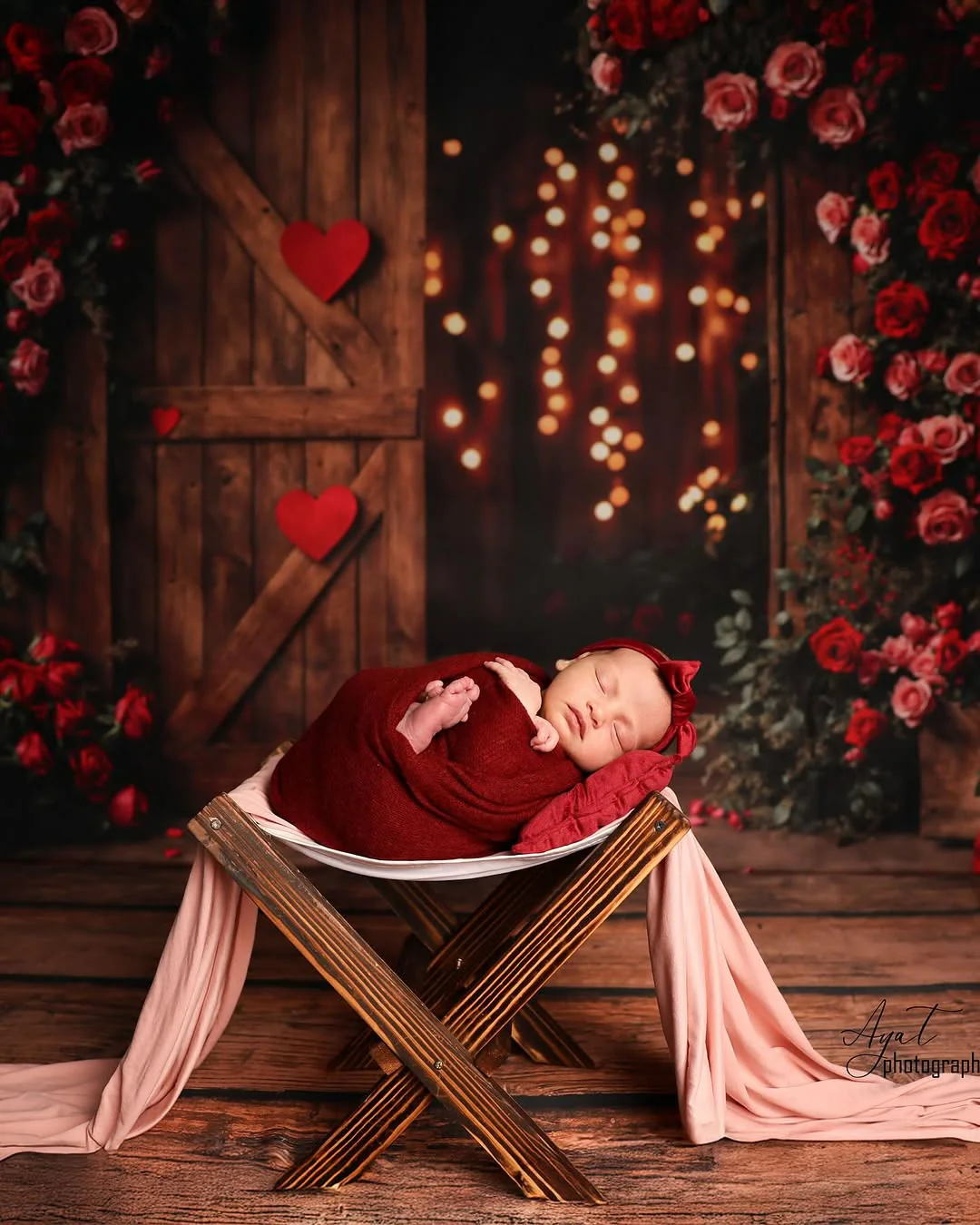 Kate Valentine's Day Flower Arch Barn Door Backdrop Designed by Emetselch - Image 3