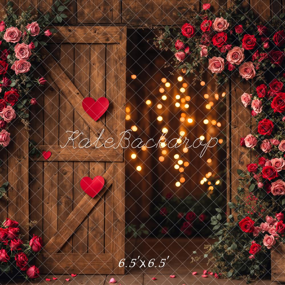 Kate Valentine's Day Flower Arch Barn Door Backdrop Designed by Emetselch - Image 4
