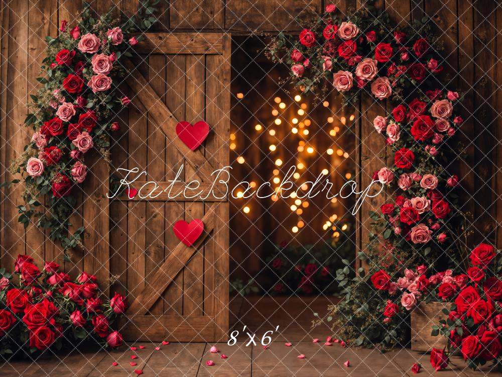 Kate Valentine's Day Flower Arch Barn Door Backdrop Designed by Emetselch - Image 5