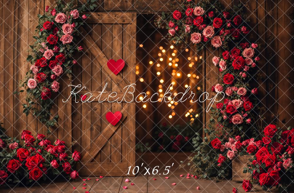 Kate Valentine's Day Flower Arch Barn Door Backdrop Designed by Emetselch - Image 6