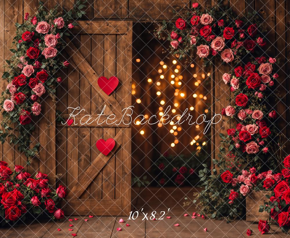 Kate Valentine's Day Flower Arch Barn Door Backdrop Designed by Emetselch - Image 7