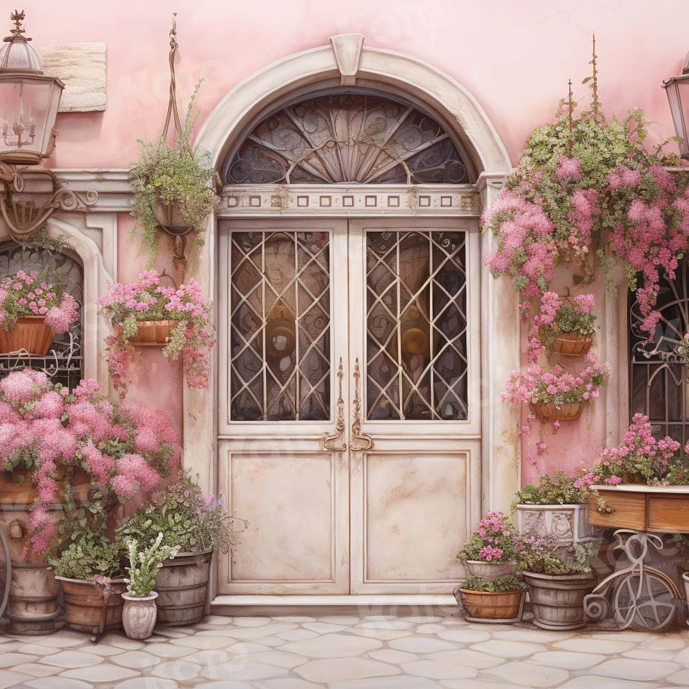 Kate Valentine's Day Flower Arch Pink Wall Backdrop Designed by Chain Photography - Image 2