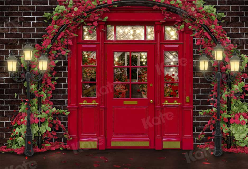 Kate Valentine's Day Flower Shop Backdrop for Photography - Image 2