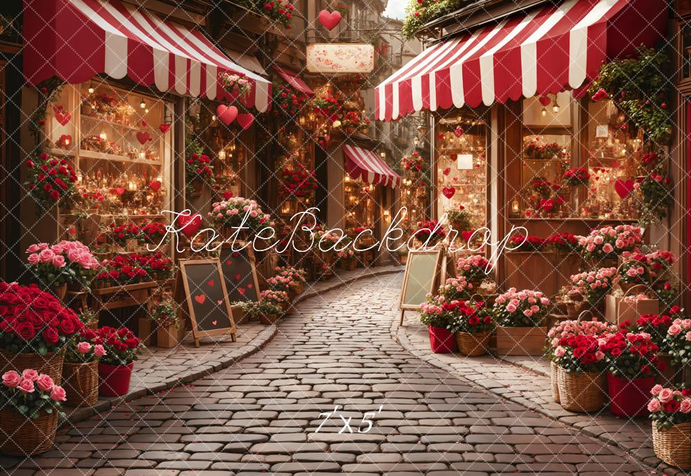 Kate Valentine's Day Flower Shop Street Backdrop Designed by Emetselch - Image 2