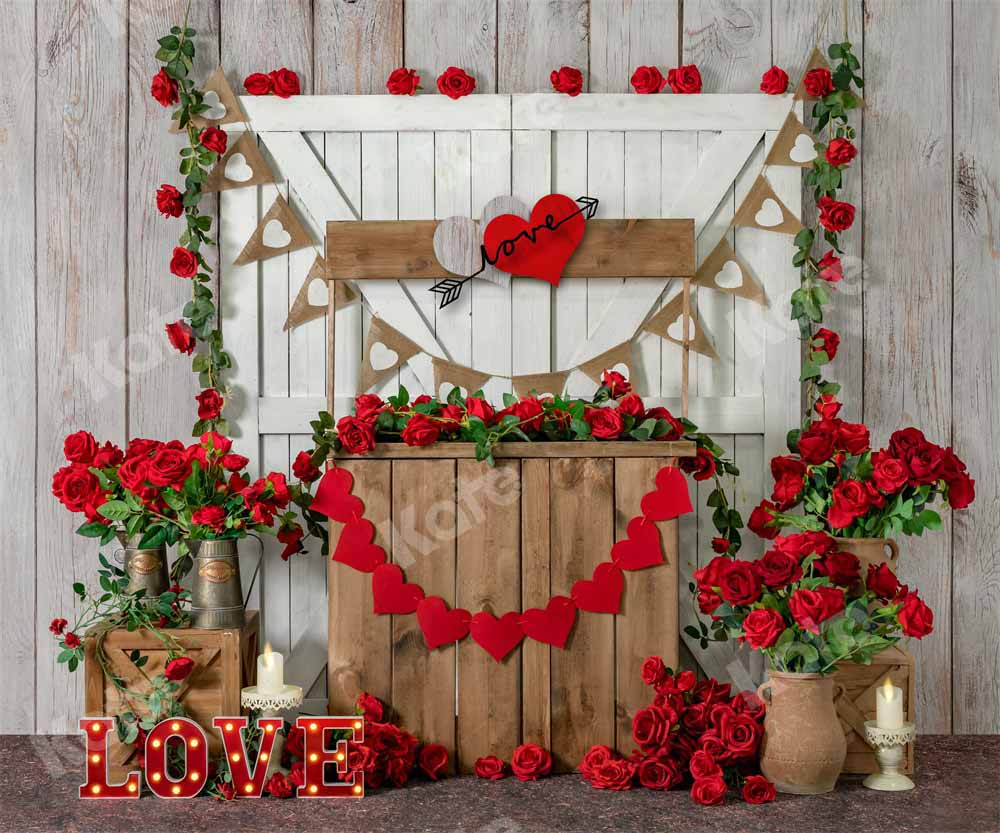 Kate Valentine's Day Flower Wooden wall Backdrop Designed by Emetselch - Image 3
