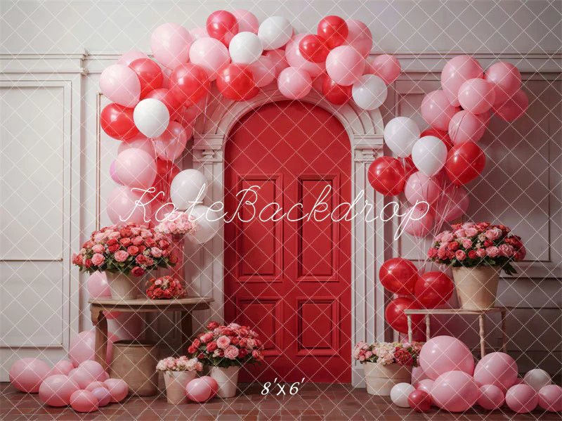 Kate Valentine's Day Flowers Balloon Arch Backdrop Designed by Chain Photography - Image 3