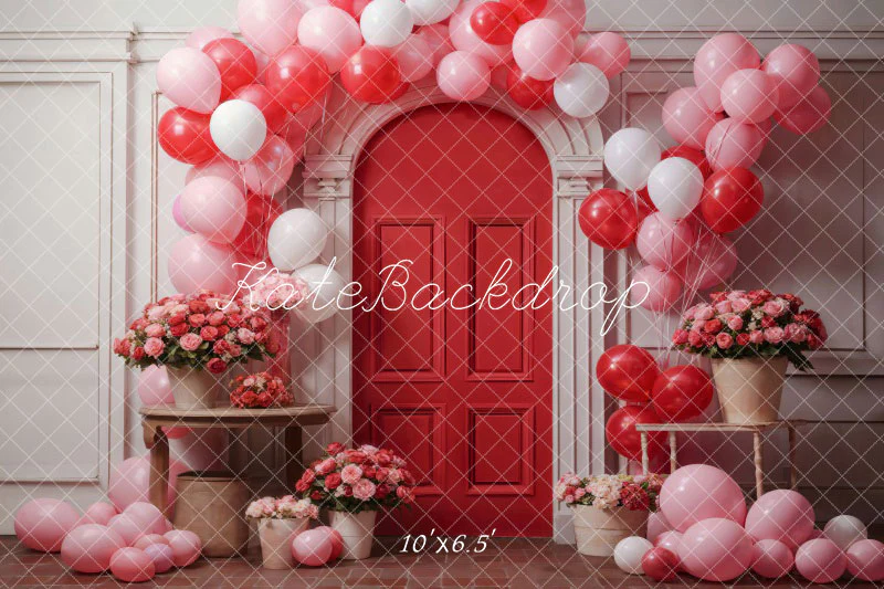 Kate Valentine's Day Flowers Balloon Arch Backdrop Designed by Chain Photography - Image 4