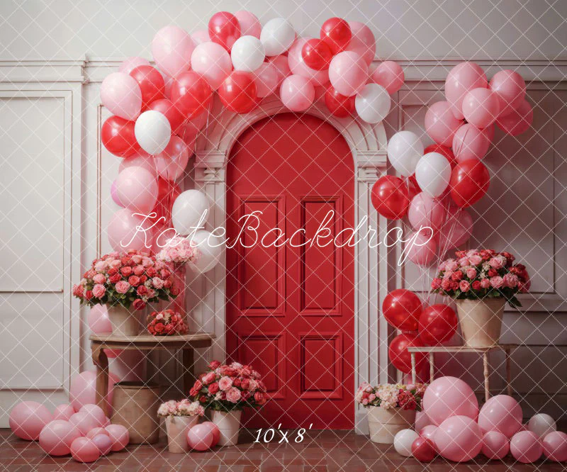 Kate Valentine's Day Flowers Balloon Arch Backdrop Designed by Chain Photography - Image 5