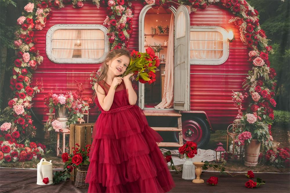 Kate Valentine's Day Flowers Bus Backdrop Designed by Emetselch - Image 3