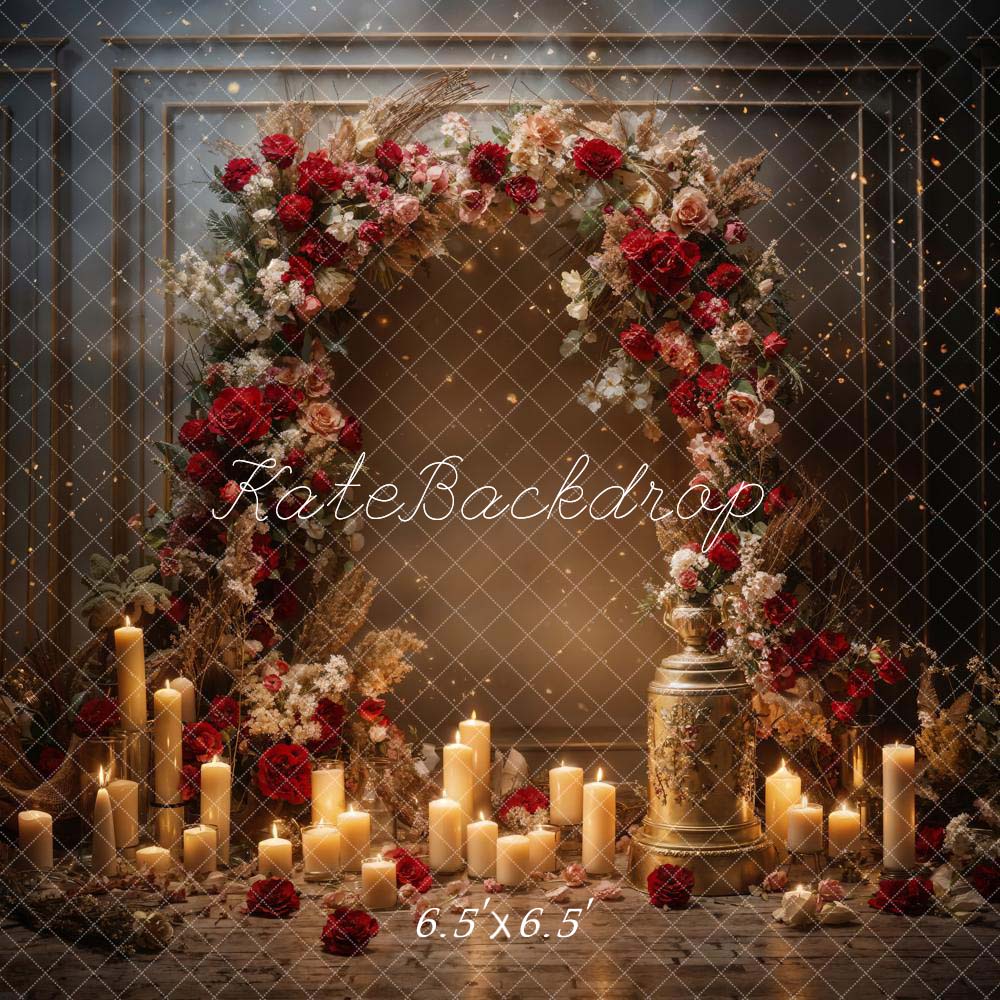 Kate Valentine's Day Flowers Candle Wall Backdrop Designed by Chain Photography - Image 2