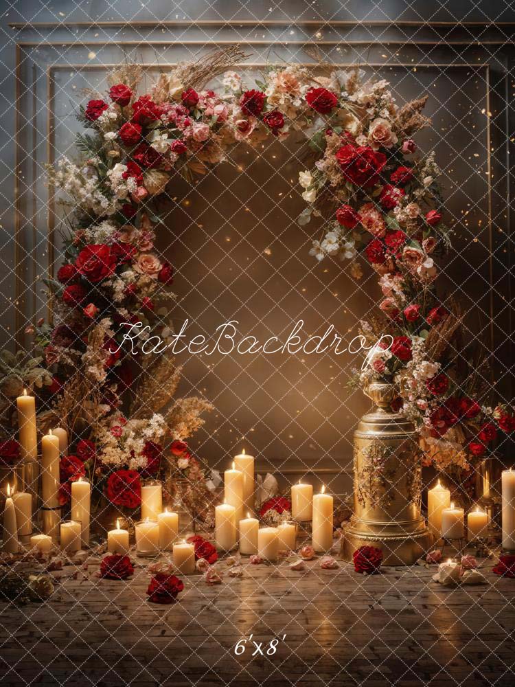 Kate Valentine's Day Flowers Candle Wall Backdrop Designed by Chain Photography - Image 3