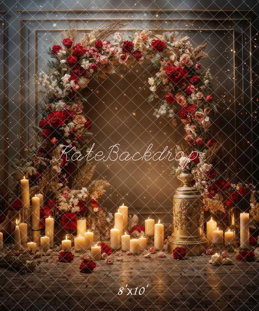 Kate Valentine's Day Flowers Candle Wall Backdrop Designed by Chain Photography - Image 4
