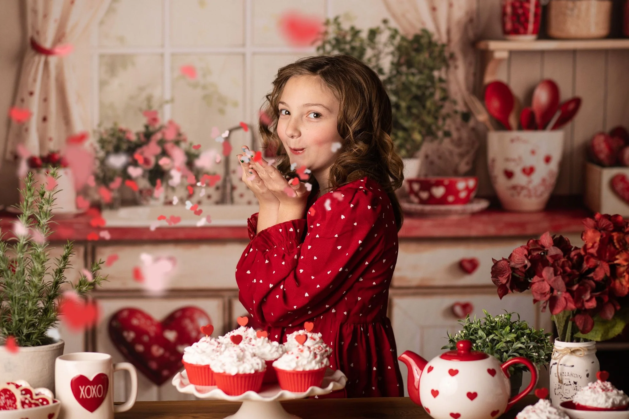Kate Valentine's Day Kitchen Red Heart Plates Backdrop Designed by Emetselch - Image 14