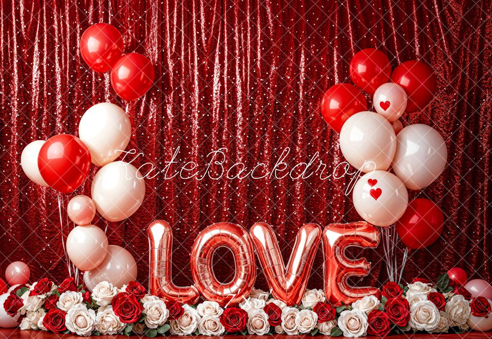 Kate Valentine's Day Love Balloon Curtain Backdrop Designed by Emetselch - Image 2