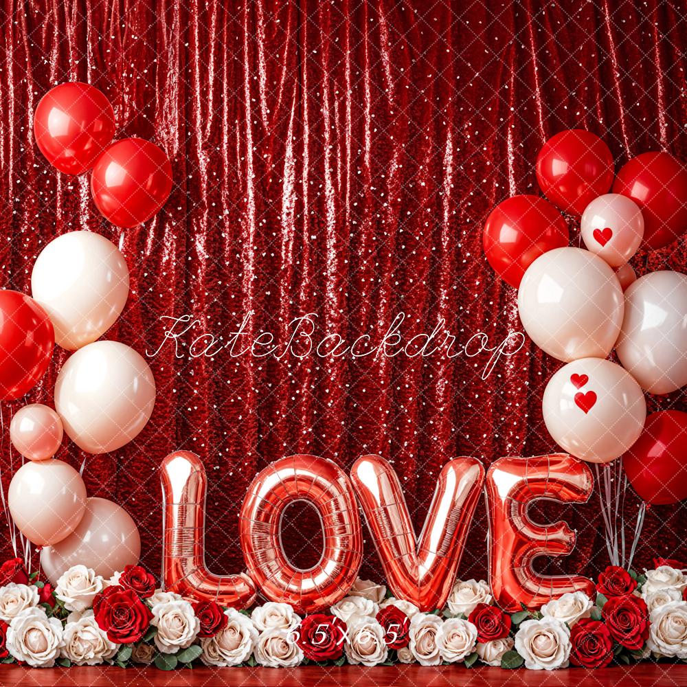 Kate Valentine's Day Love Balloon Curtain Backdrop Designed by Emetselch - Image 3