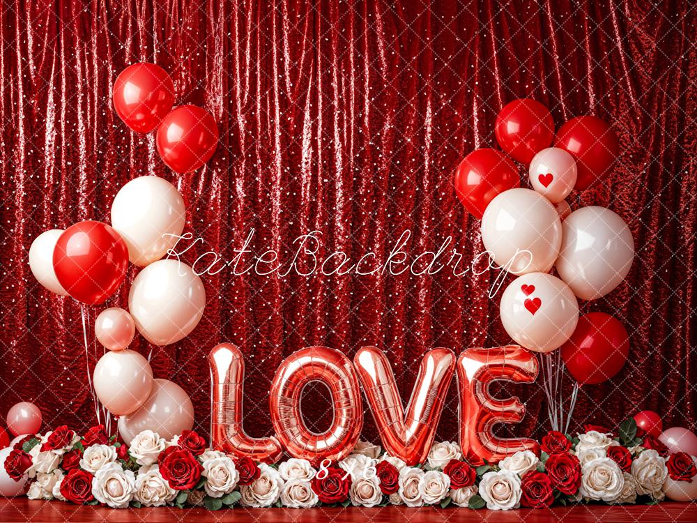 Kate Valentine's Day Love Balloon Curtain Backdrop Designed by Emetselch - Image 4