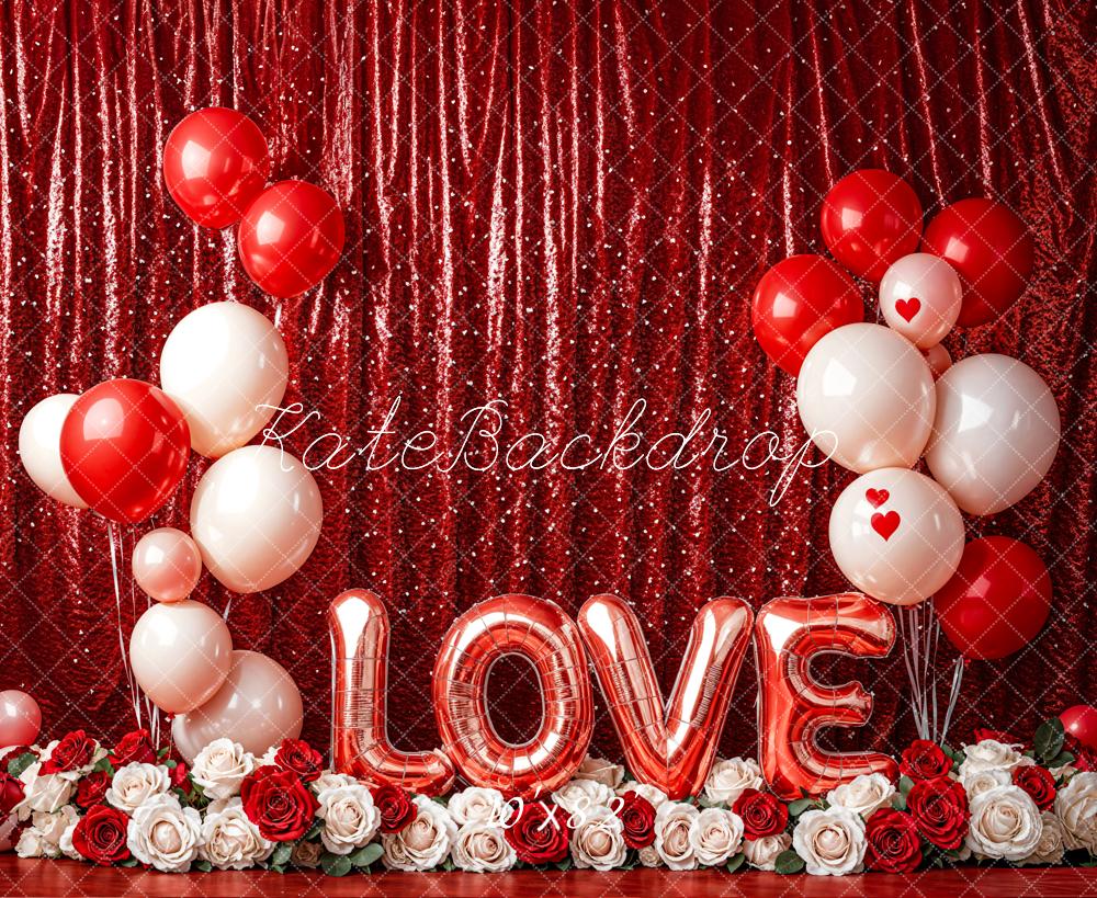 Kate Valentine's Day Love Balloon Curtain Backdrop Designed by Emetselch - Image 5