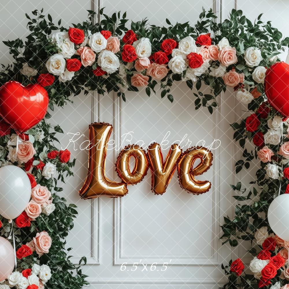 Kate Valentine's Day Love Balloon Flower Arch Backdrop Designed by Patty Robert - Image 2