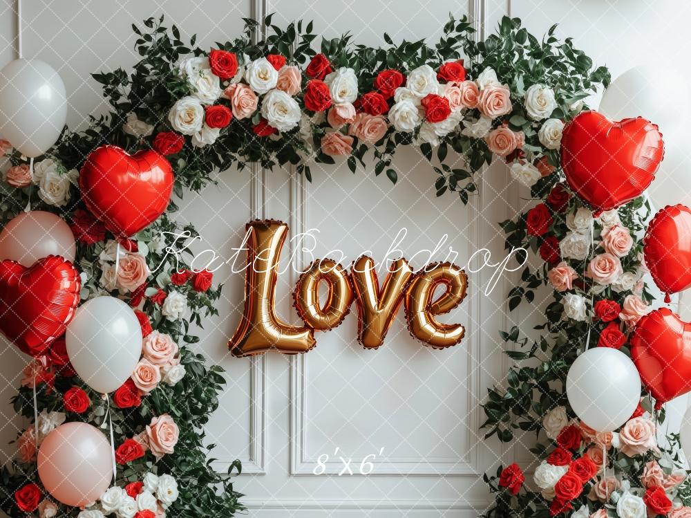 Kate Valentine's Day Love Balloon Flower Arch Backdrop Designed by Patty Robert - Image 3