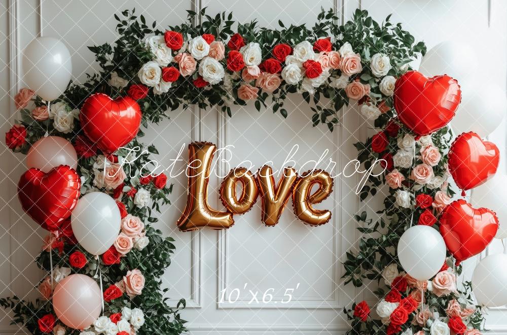 Kate Valentine's Day Love Balloon Flower Arch Backdrop Designed by Patty Robert - Image 4