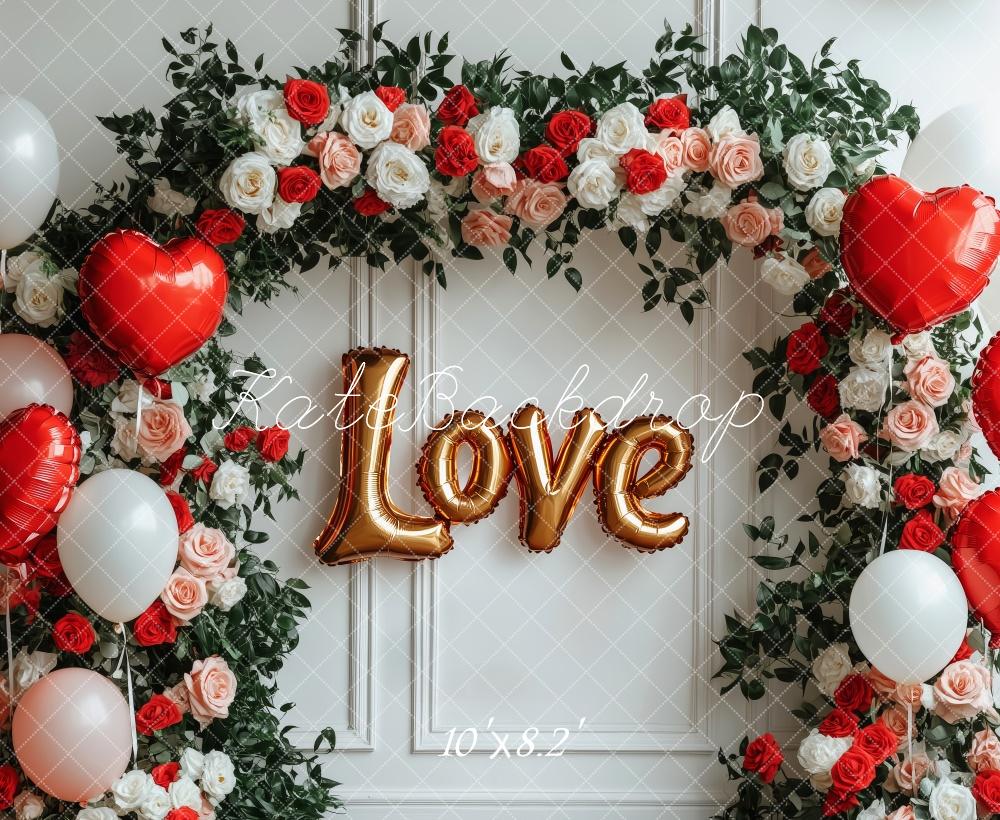 Kate Valentine's Day Love Balloon Flower Arch Backdrop Designed by Patty Robert - Image 5