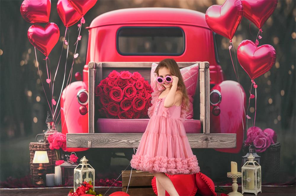 Kate Valentine's Day Love Balloon Truck Backdrop Designed by Chain Photography - Image 4