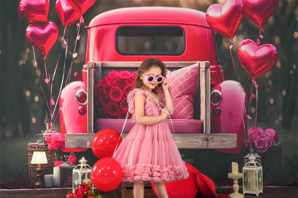 Kate Valentine's Day Love Balloon Truck Backdrop Designed by Chain Photography - Image 5