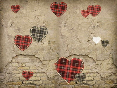 Kate Valentine's Day Love Heart Damaged Wall Backdrop for Photography Designed by JFCC - Image 2
