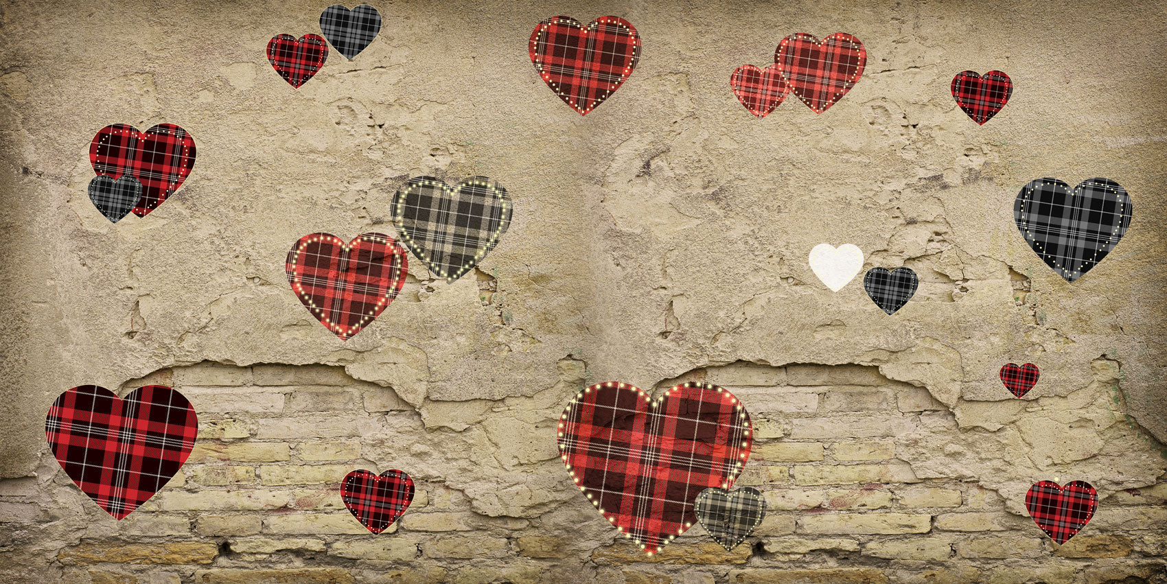 Kate Valentine's Day Love Heart Damaged Wall Backdrop for Photography Designed by JFCC - Image 7