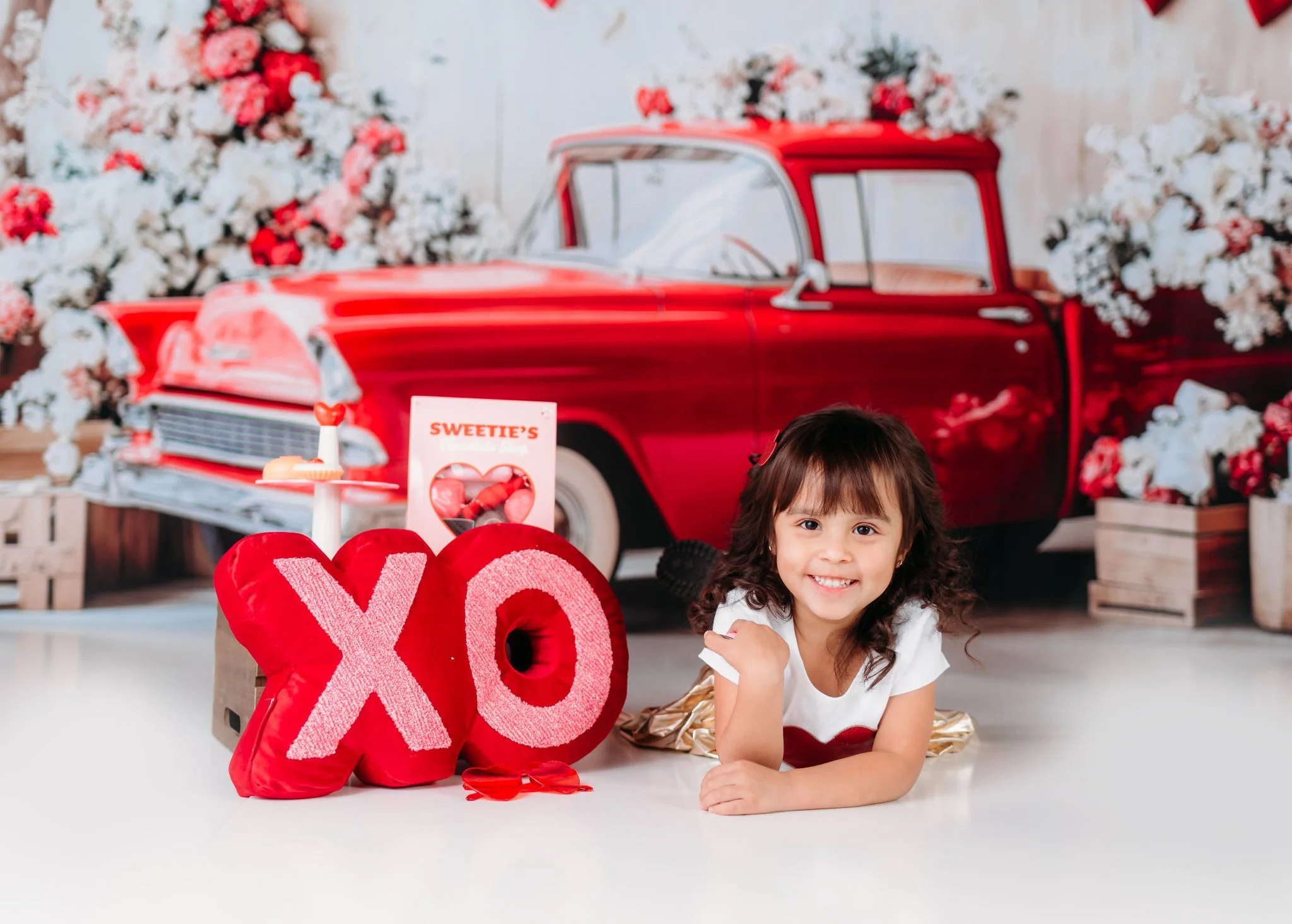 Kate Valentine's Day Love Vintage Car Floral Backdrop Designed by Patty Robert - Image 7