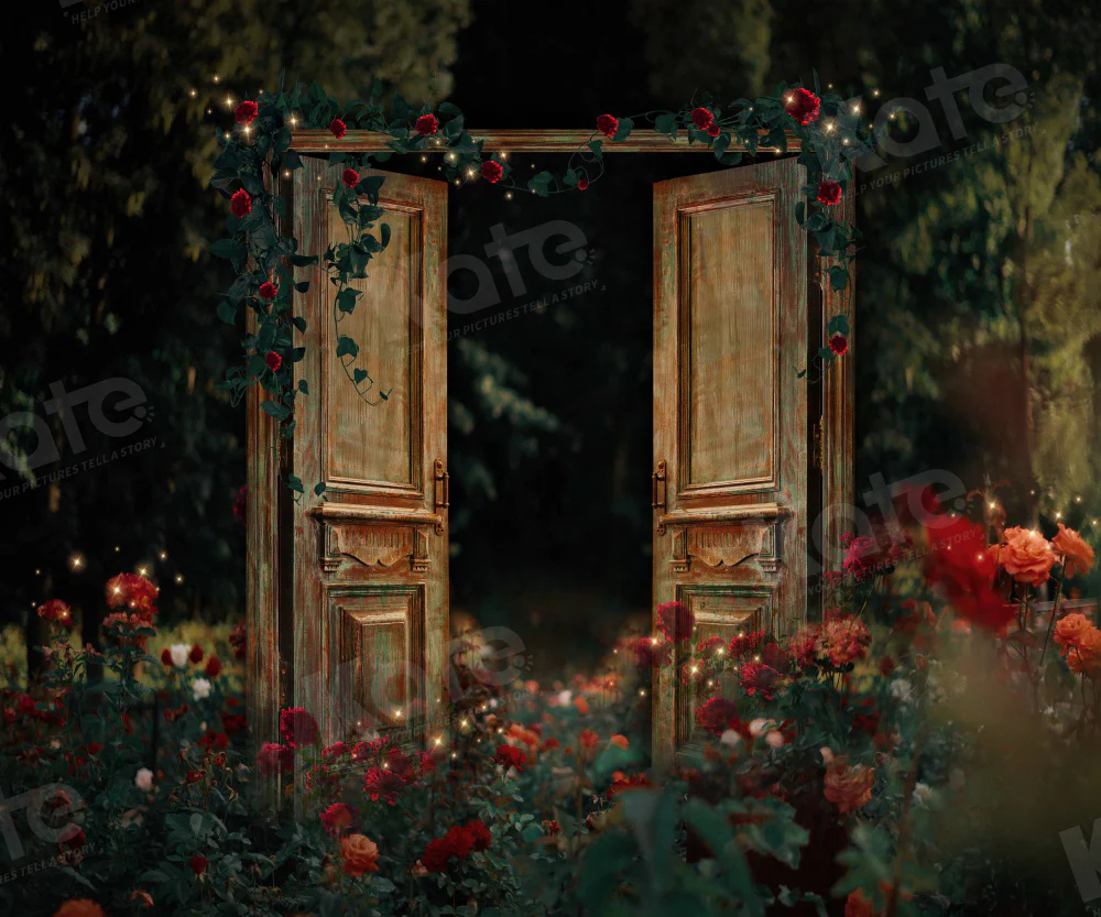 Kate Valentine's Day Night Rose Garden Backdrop for Photography - Image 3