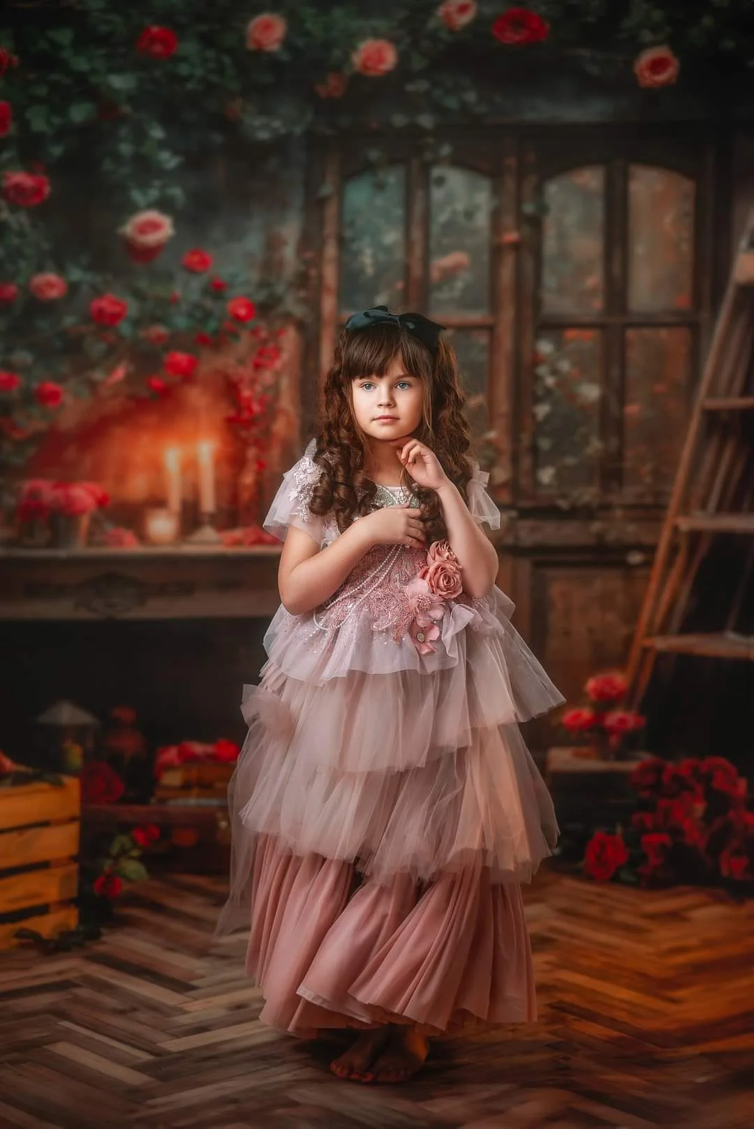 Kate Valentine's Day Old Retro Floral Room Backdrop Designed by Emetselch - Image 3