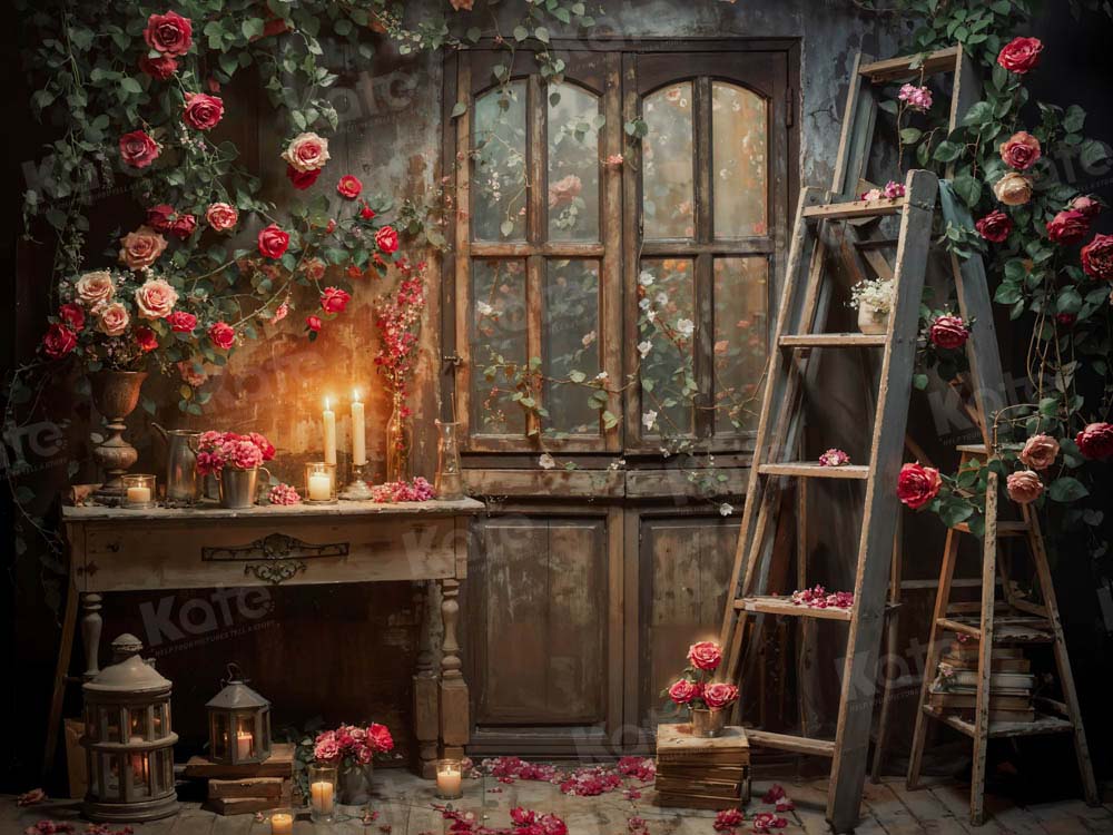 Kate Valentine's Day Old Retro Floral Room Backdrop Designed by Emetselch - Image 6