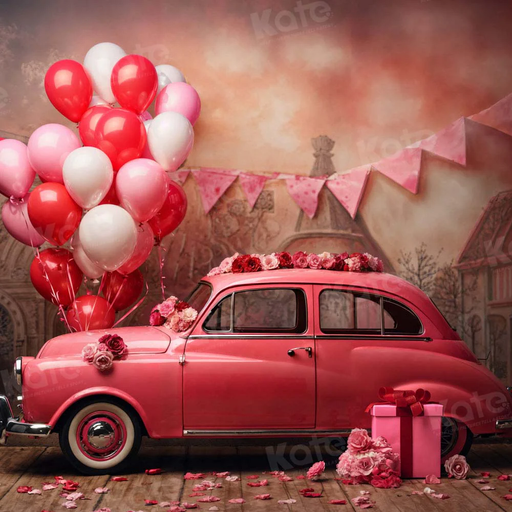 Kate Valentine's Day Pink Car Balloon Backdrop Designed by Emetselch - Image 4