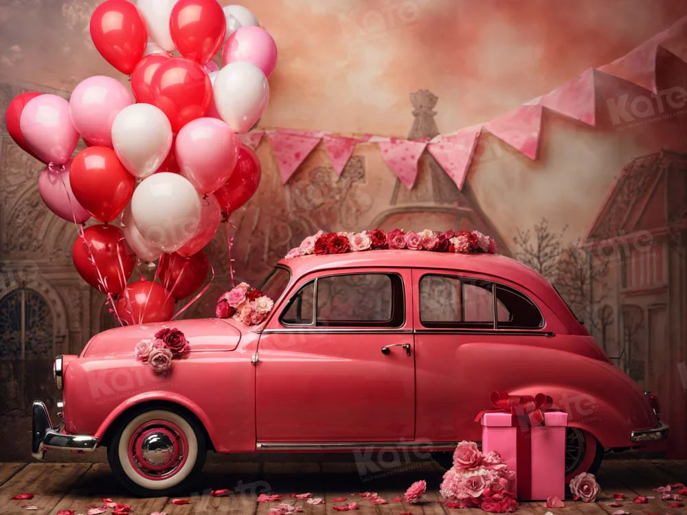 Kate Valentine's Day Pink Car Balloon Backdrop Designed by Emetselch - Image 5